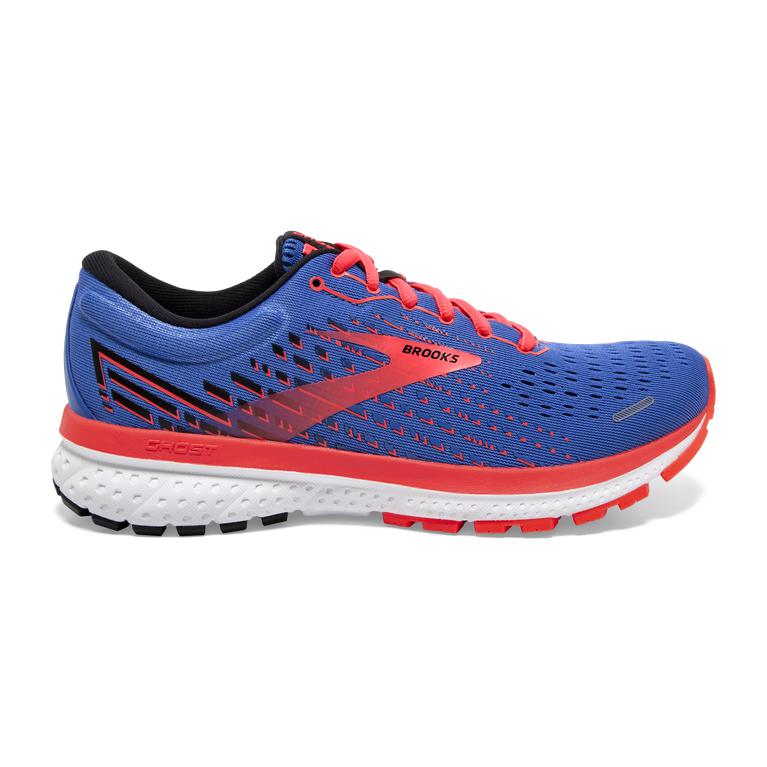 Brooks Women's Ghost 13 Road Running Shoes - Blue/Coral/White (HSXQ35124)